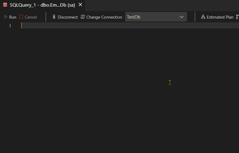 ADS query editor window featuring snippets.
